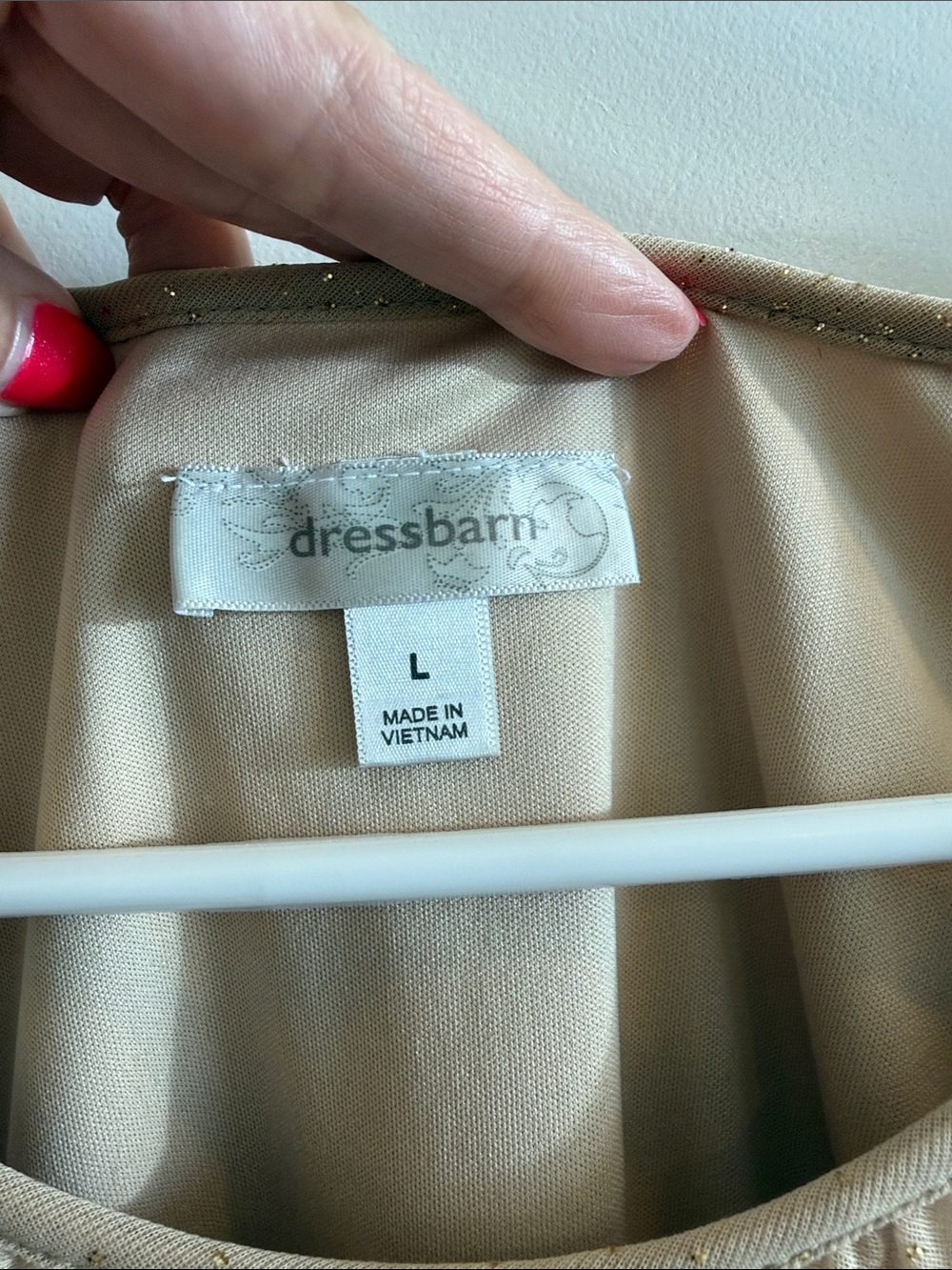 Dressbarn Taupe/Gold to Black Ombre Sparkle Blouson Top - Picture 2 of 7
